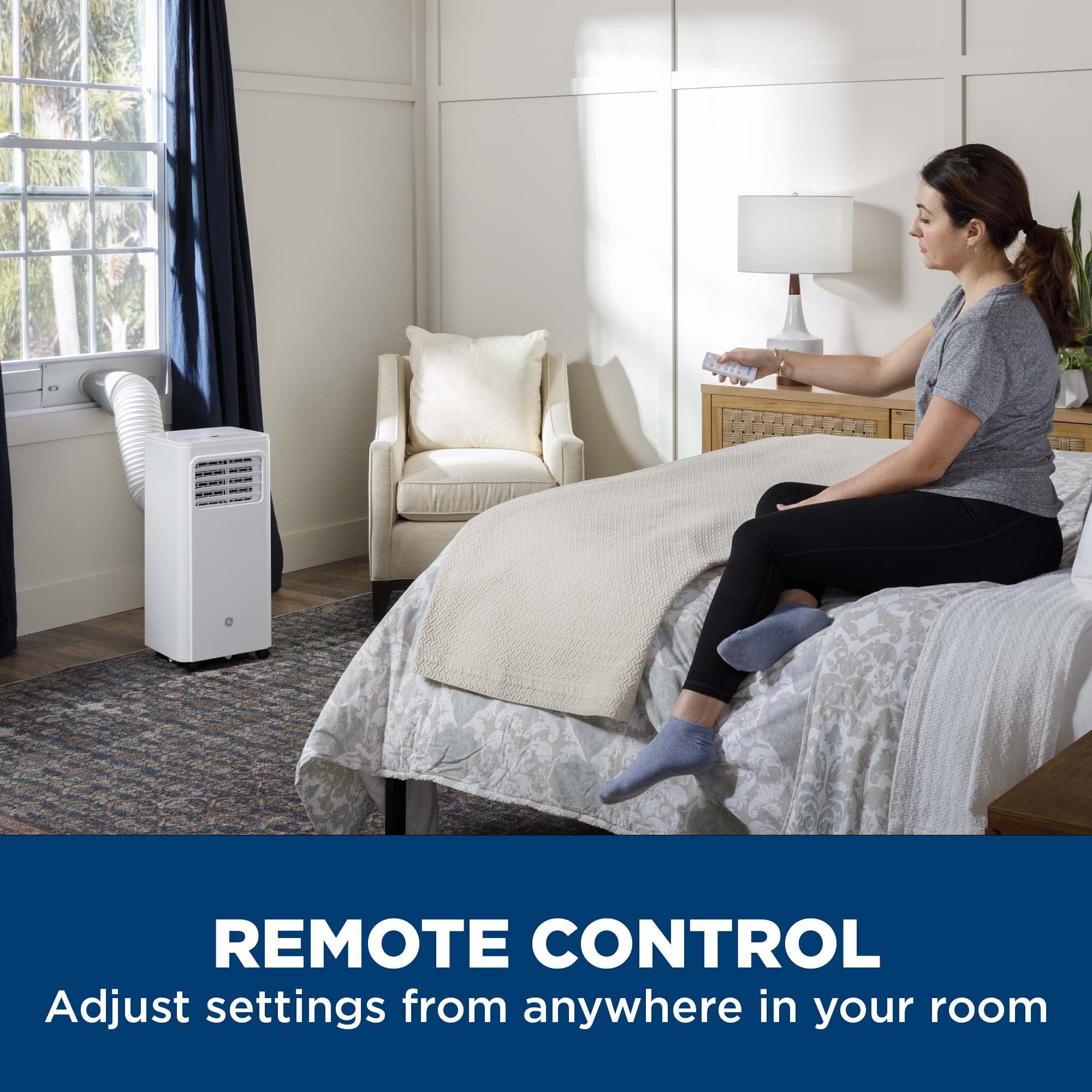 GE APPLIANCES APFD05JASW GE(R) 5,100 BTU Portable Air Conditioner with Dehumidifier and Remote, White - APFD05JASW-KT