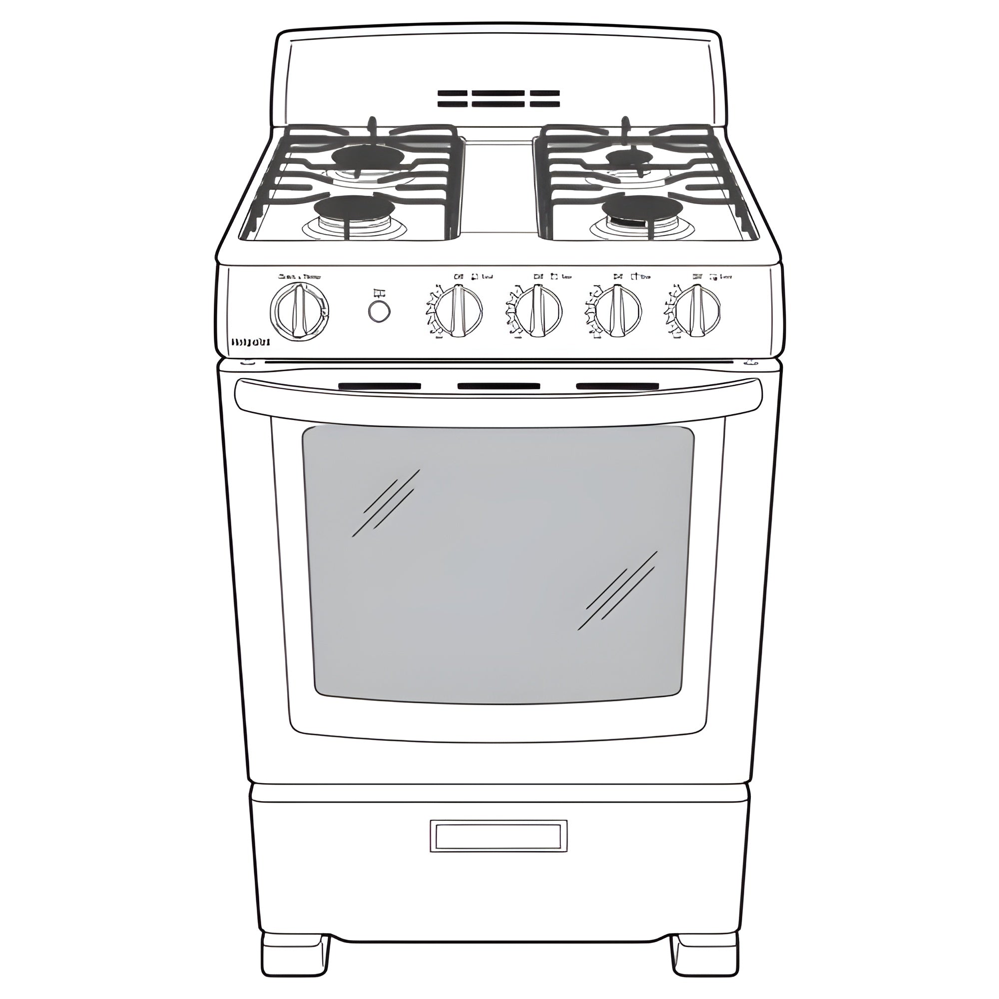 HOTPOINT 24" Front-Control Free-Standing Gas Range with Large Window - RGAS300DMWW-KT