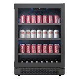 Avallon 24 Inch Wide 140 Can Energy Efficient Beverage Center with LED Lighting, Double Pane Glass, Touch Control Panel and Right Swing Door - ABR241BLSS