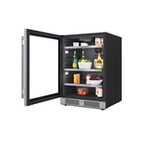 Avallon 24 Inch Wide 140 Can Energy Efficient Beverage Center with LED Lighting, Double Pane Glass, Touch Control Panel and Left Swing Door - ABR242SGLH