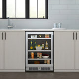 Avallon 24 Inch Wide 140 Can Energy Efficient Beverage Center with LED Lighting, Double Pane Glass, Touch Control Panel and Left Swing Door - ABR242PRGLH