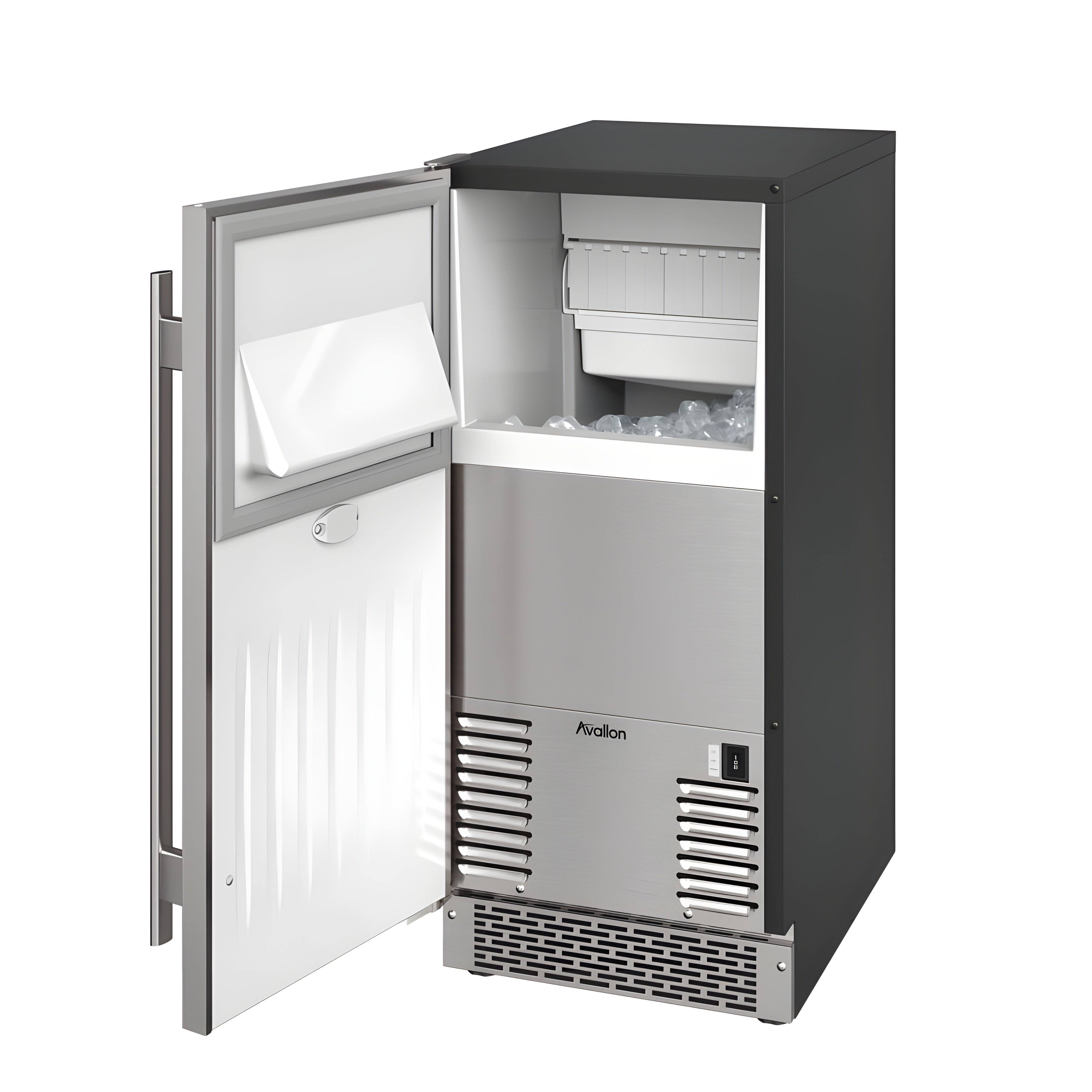 Avallon 15 Inch Wide 26 Lbs. Capacity Built-In and Free Standing Ice Maker with 56 Lbs. Daily Ice Production - AIMG151GPRILH