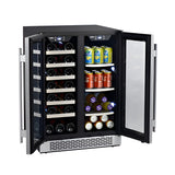 Avallon 24 Inch Wide 21 Bottle and 60 Can Capacity Built-In Wine Cooler and Beverage Center Combo - AWBC241GGFD