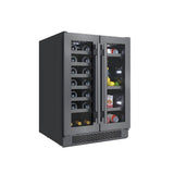 Avallon 24 Inch Wide 21 Bottle Capacity and 64 Can Capacity Undercounter Wine and Beverage Cooler - AWBC242GGFDBLSS
