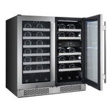 Avallon Built-In 30 Inch Wide 50 Bottle Capacity Wine Cooler with Door Locks and 3 Cooling Zones - AWC151SZDZDUAL