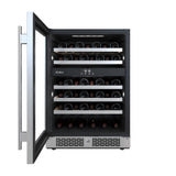 Avallon 24 Inch Wide 45 Bottle Capacity Dual Zone Wine Cooler with Left Swing Door - AWC242DZLH