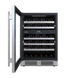 Avallon 24 Inch Wide 45 Bottle Capacity Dual Zone Wine Cooler with Left Swing Door - AWC242DPRSLH