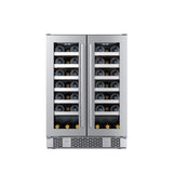 Avallon 24 Inch Wide 42 Bottle Capacity French Door Wine Cooler with LED Lighting - AWC242FD