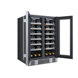 Avallon 24 Inch Wide 42 Bottle Capacity French Door Wine Cooler with LED Lighting - AWC242FD
