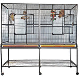 A&E Double Flight Cage with Divider - AE-DFC6421BLK