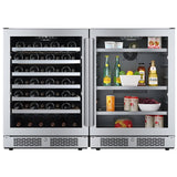 Avallon 48 Inch Wide 53 Bottle Capacity Wine Cooler and 140 Can Capacity Beverage Cooler with Double Pane Glass, Touch Control Panel, and Lockable Doors - AWCBV53140