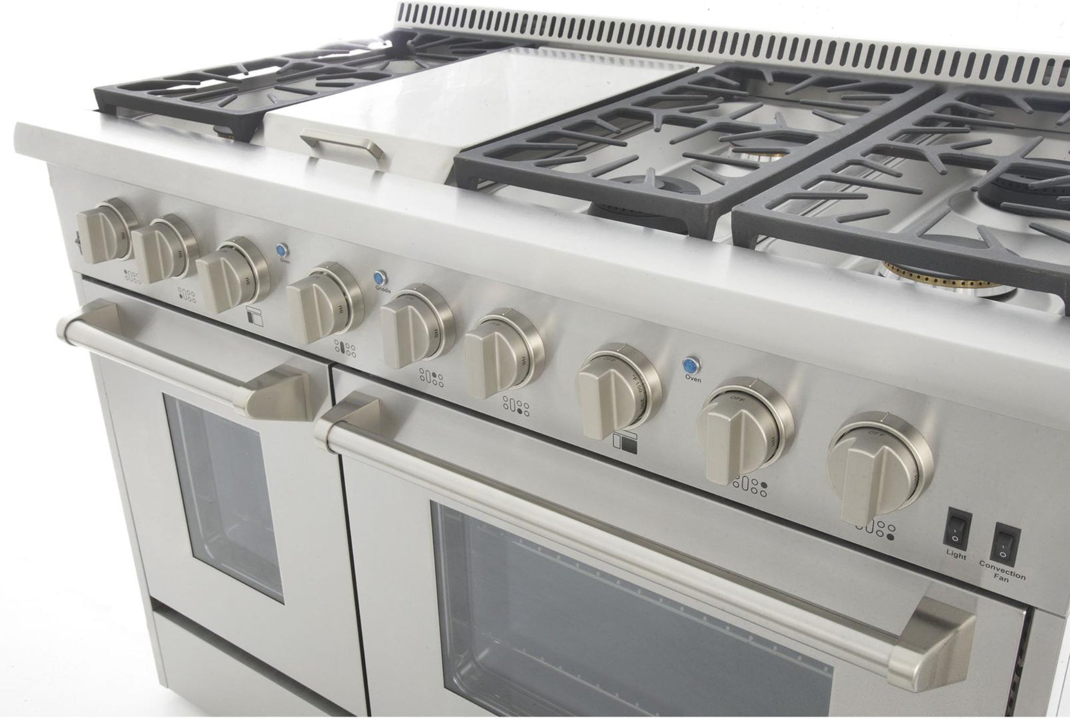 Kucht Professional 48 in. 6.7 cu ft. Natural Gas Range with Silver Knobs - KRG4804U-S