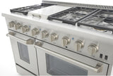Kucht Professional 48 in. 6.7 cu ft. Natural Gas Range with Silver Knobs - KRG4804U-S