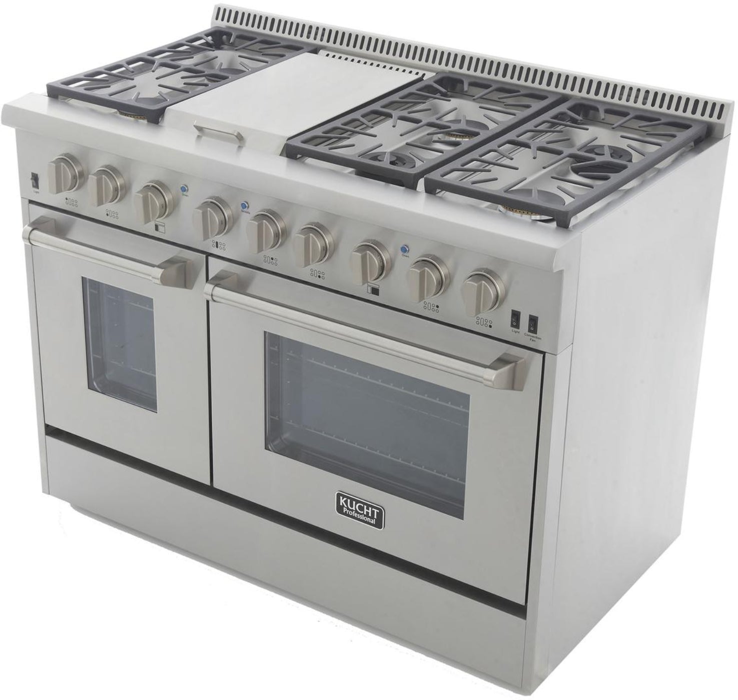 Kucht Professional 48 in. 6.7 cu ft. Natural Gas Range with Silver Knobs - KRG4804U-S