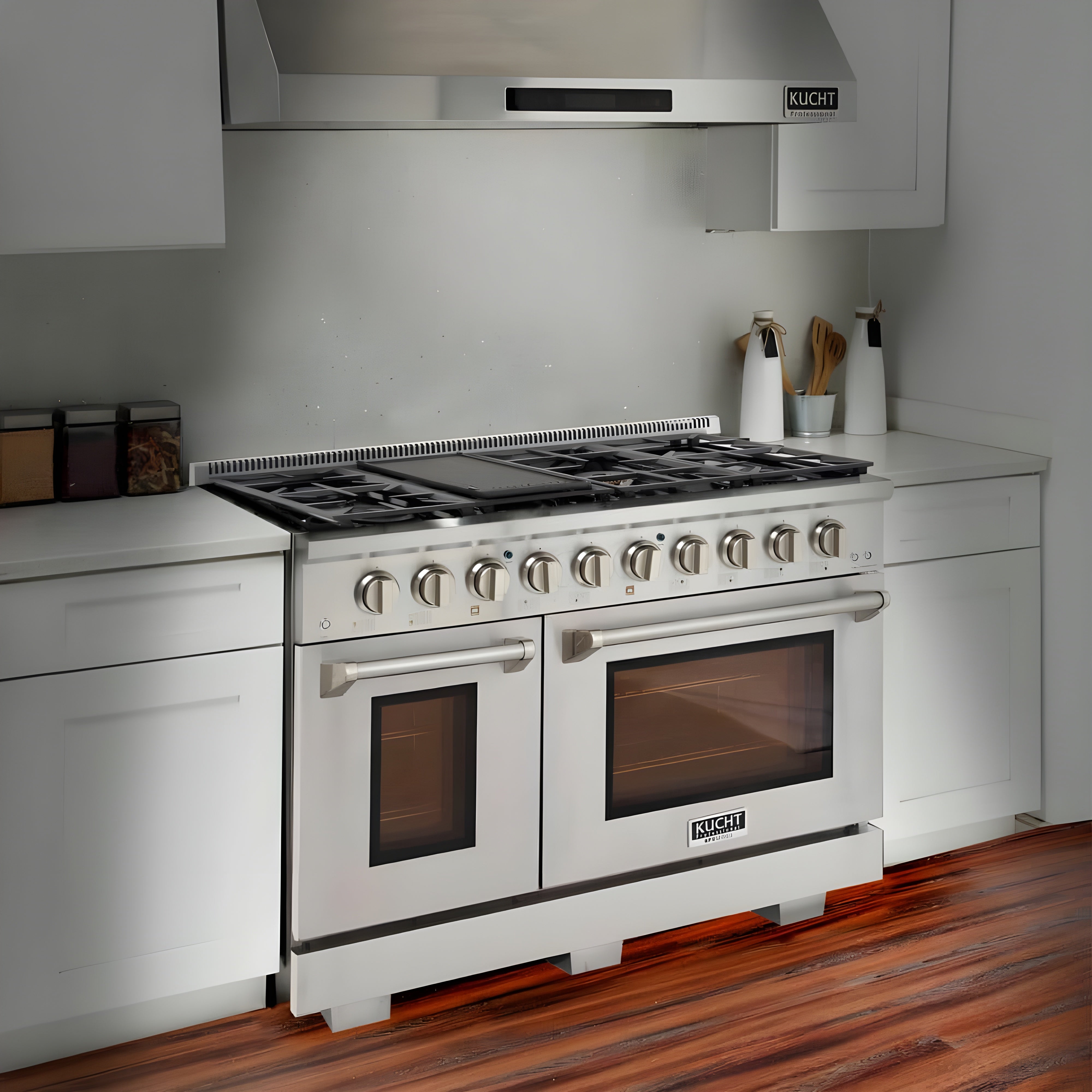 Kucht Professional 48" 6.7 cu. ft. Propane Gas Range in Stainless Steel with Black Accents - KFX480/LP-K
