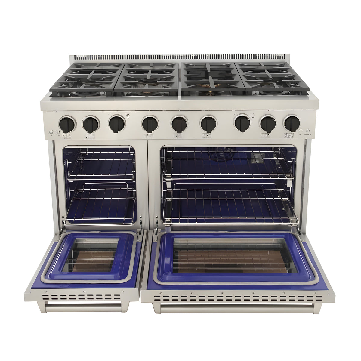 Kucht Professional 48" 6.7 cu. ft. Propane Gas Range in Stainless Steel with Black Accents - KFX480/LP-K