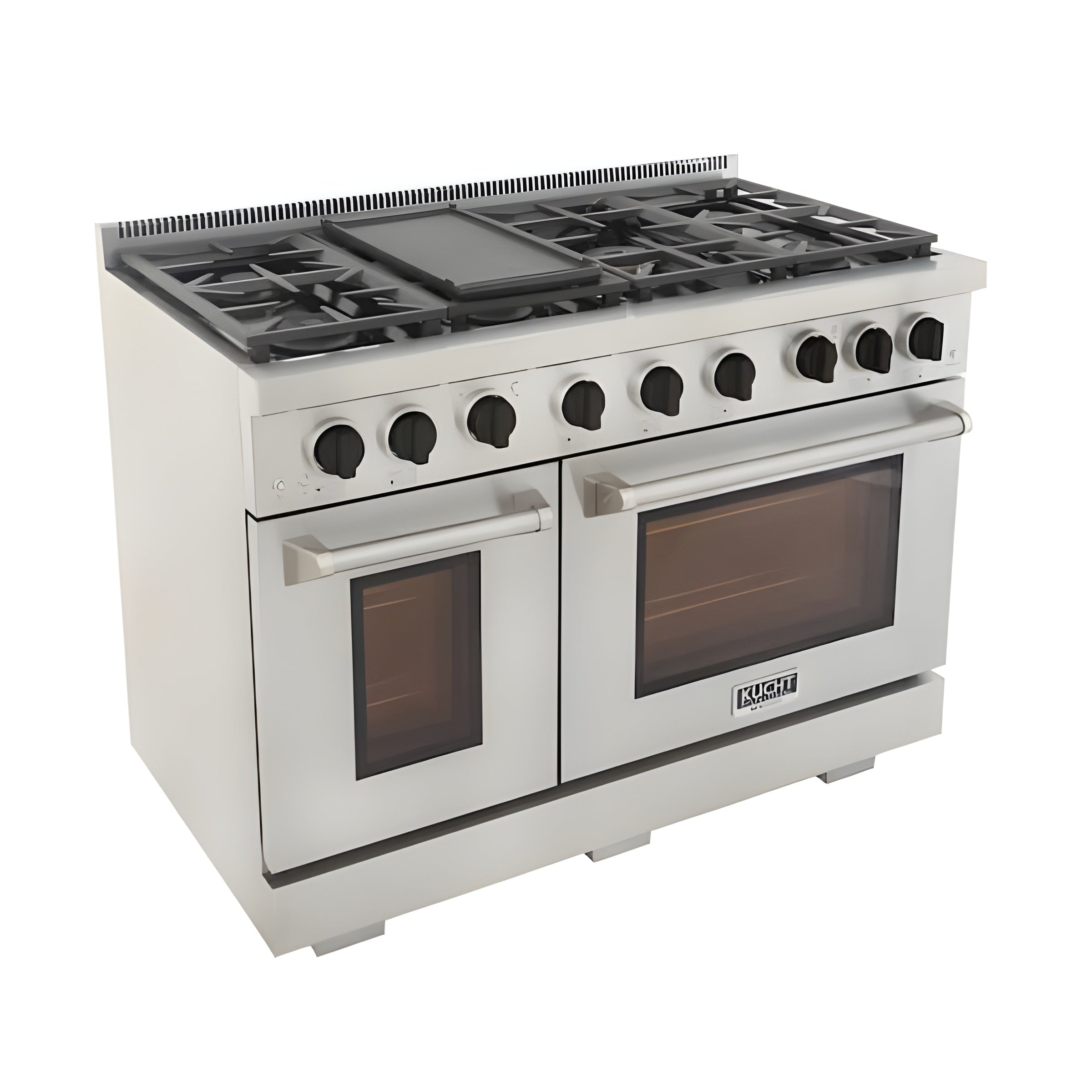 Kucht Professional 48" 6.7 cu. ft. Propane Gas Range in Stainless Steel with Black Accents - KFX480/LP-K