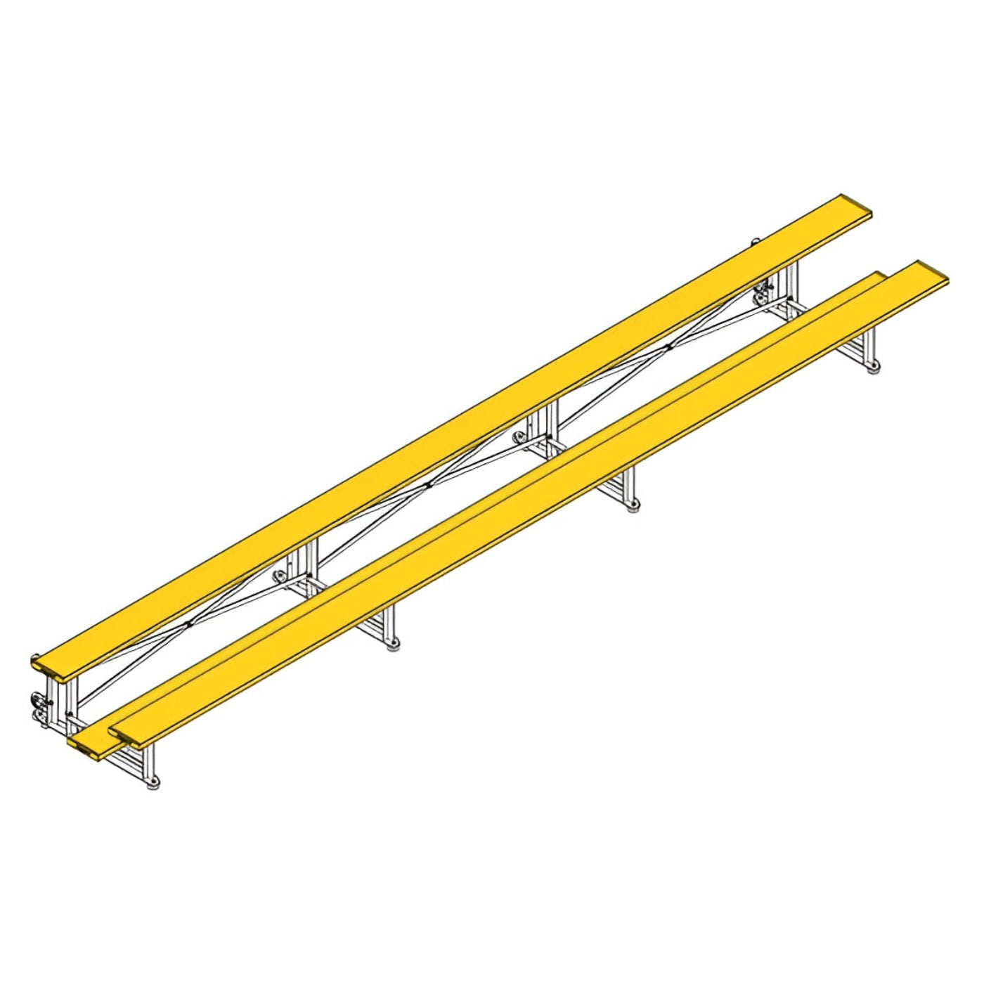 Bleacher - 21 ft. (2 Row - Single Foot Plank) - Tip & Roll - BLCH-221TRG