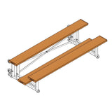 Bleacher - 7-1/2 ft. (2 Row - Single Foot Plank) - Tip & Roll