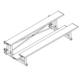 Bleacher - 7-1/2 ft. (2 Row - Single Foot Plank) - Tip & Roll