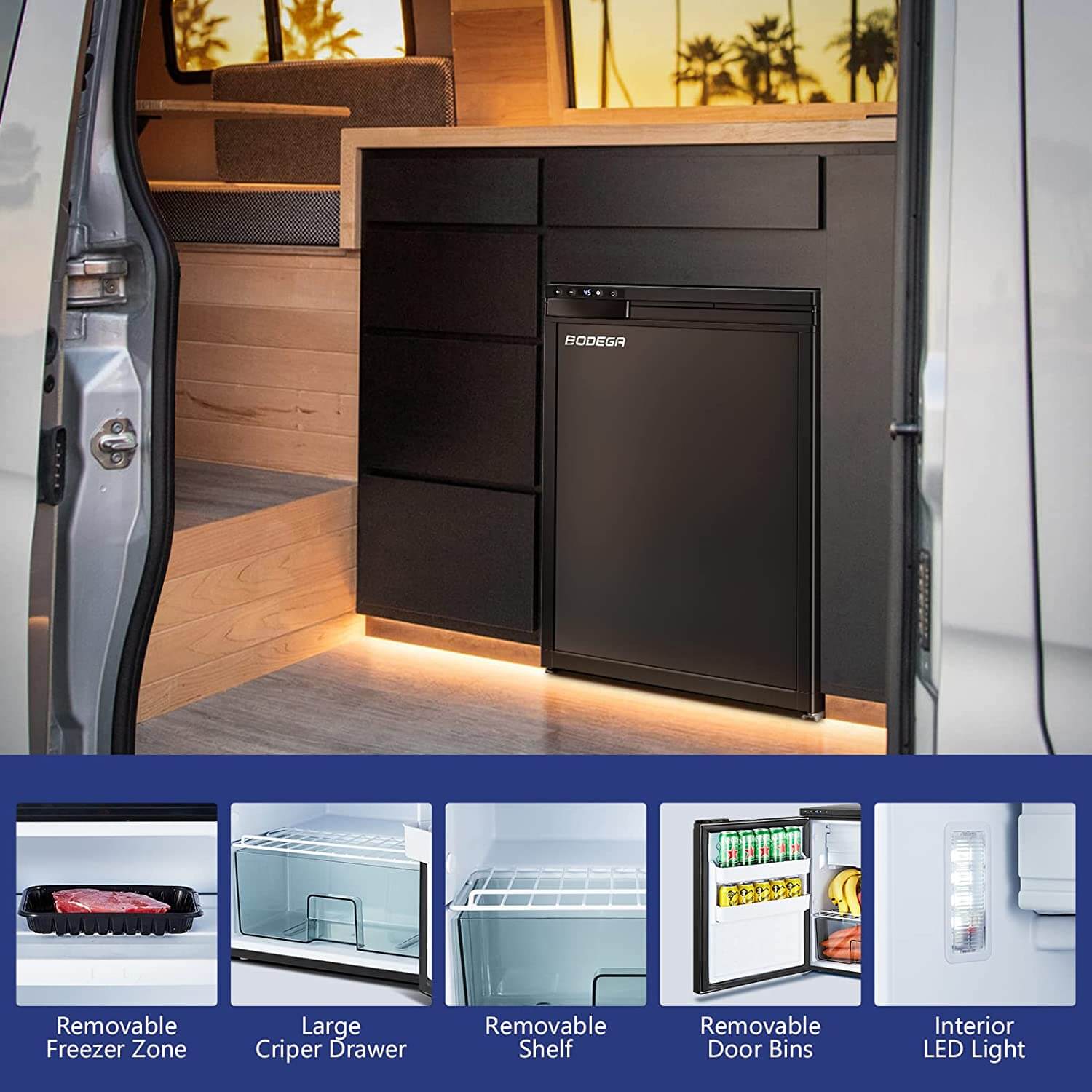 Bodega cooler RV Refrigerater Upright Freezer Semi Truck Refrigerator - CR85