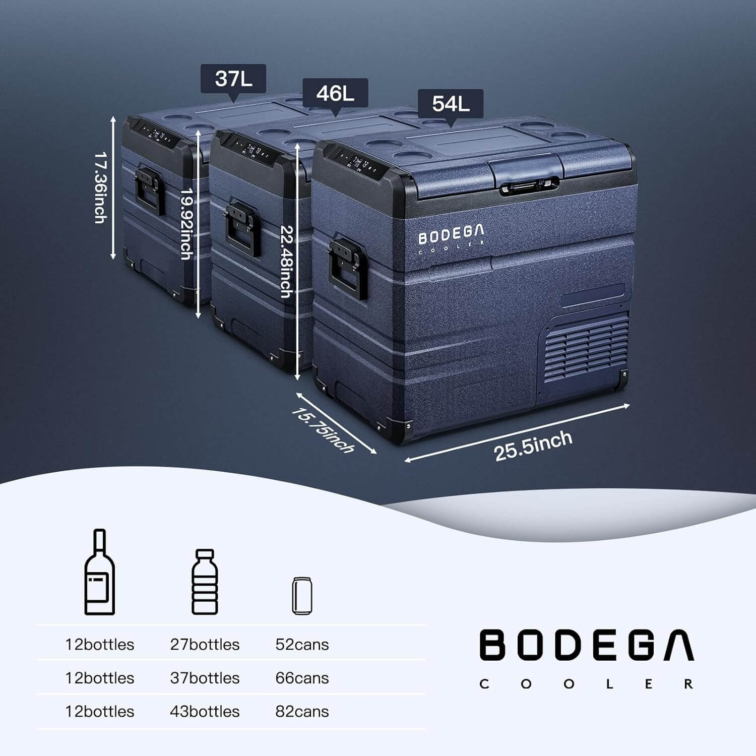 Bodegacooler Electric Cooler 38/47/53qt Dual Zone - TW75