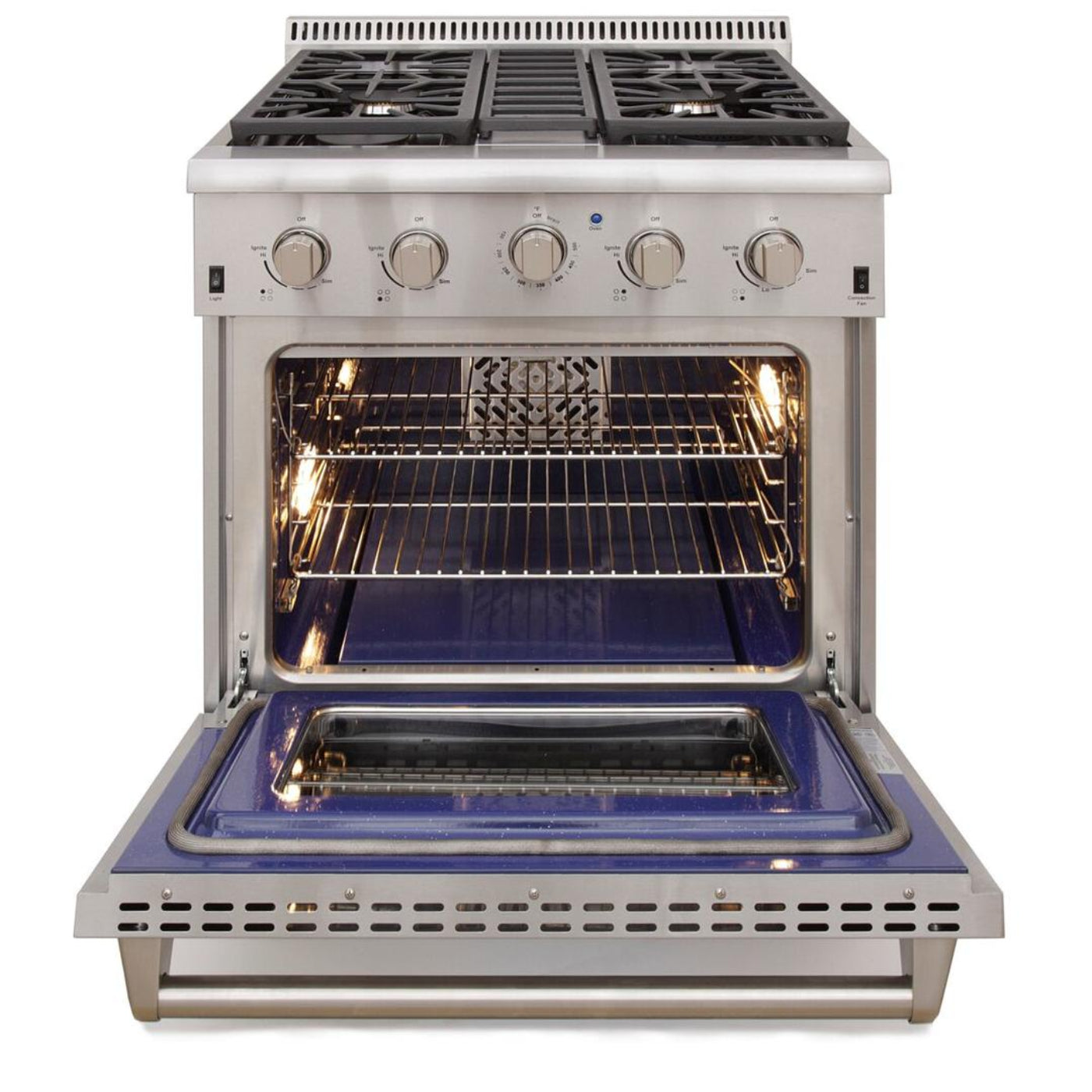 Kucht Professional 30 in. 4.2 cu ft. Natural Gas Range with Silver Knobs - KRG3080U-S