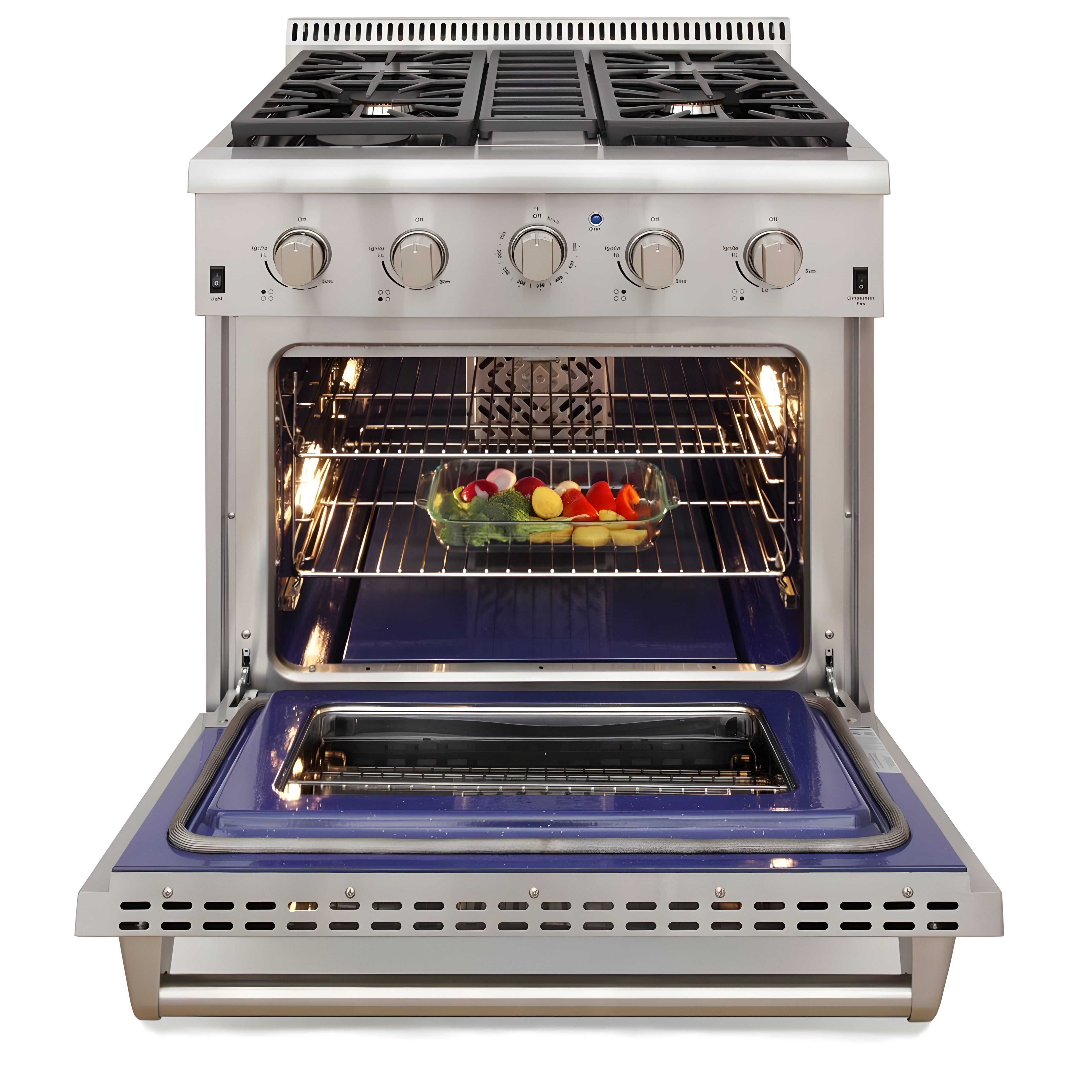 Kucht Professional 30 in. 4.2 cu ft. Propane Gas Range with Silver Knobs - KRG3080U/LP-S