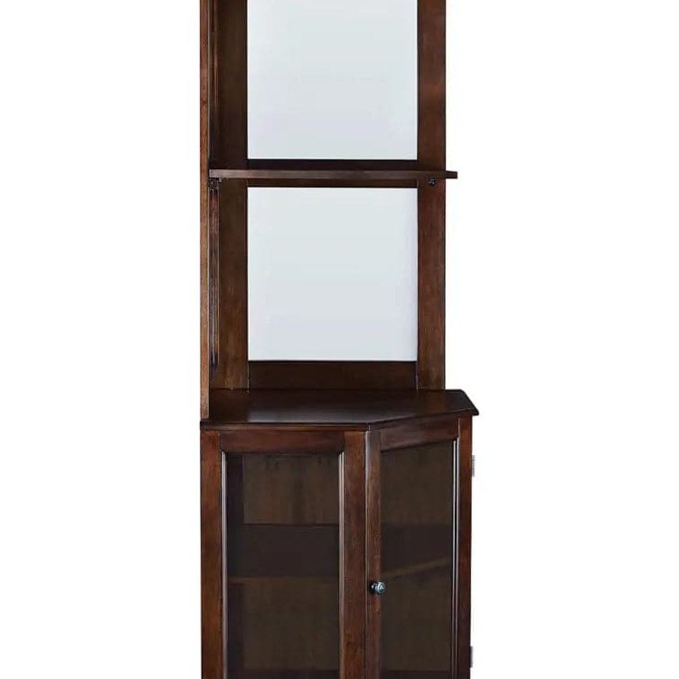 Ram Game Room Corner Bar Cabinet - Cappuccino - Backyard Provider