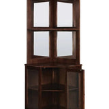 Ram Game Room Corner Bar Cabinet - Cappuccino - Backyard Provider