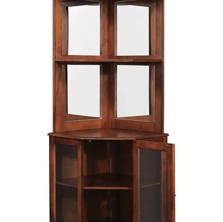 Ram Game Room Corner Bar Cabinet - Chestnut - Backyard Provider