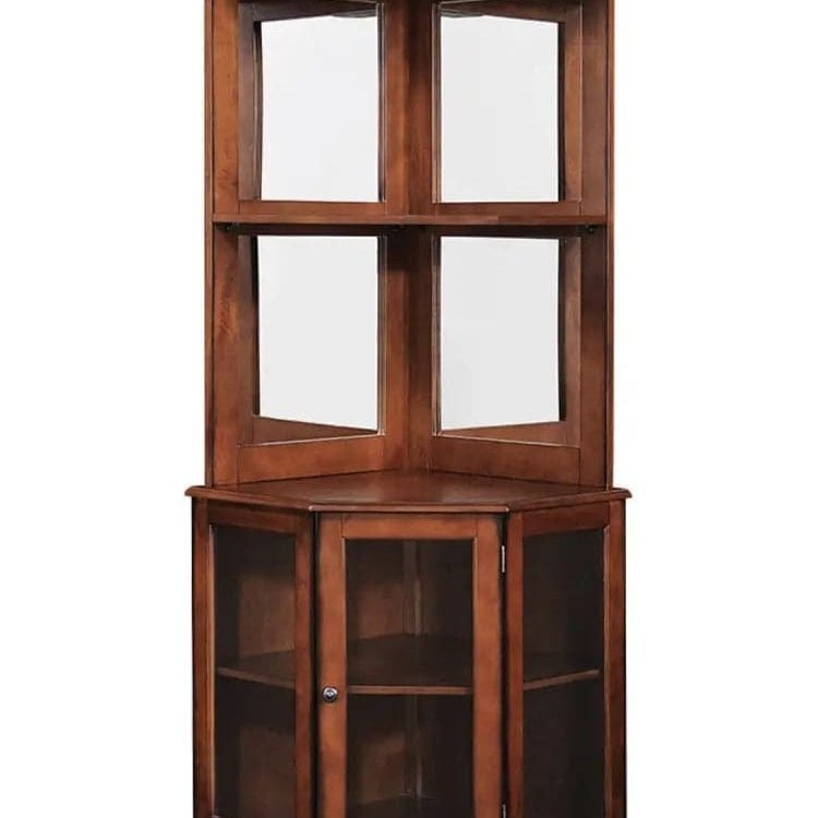 Ram Game Room Corner Bar Cabinet - Chestnut - Backyard Provider