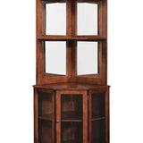 Ram Game Room Corner Bar Cabinet - Chestnut - Backyard Provider