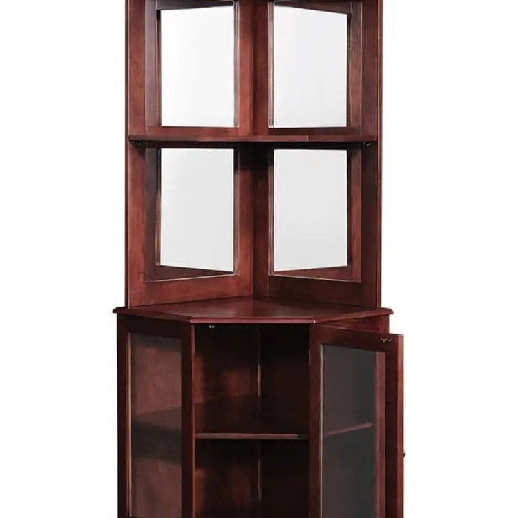 Ram Game Room Corner Corner Bar Cabinet - English Tudor - Backyard Provider
