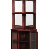 Ram Game Room Corner Corner Bar Cabinet - English Tudor - Backyard Provider