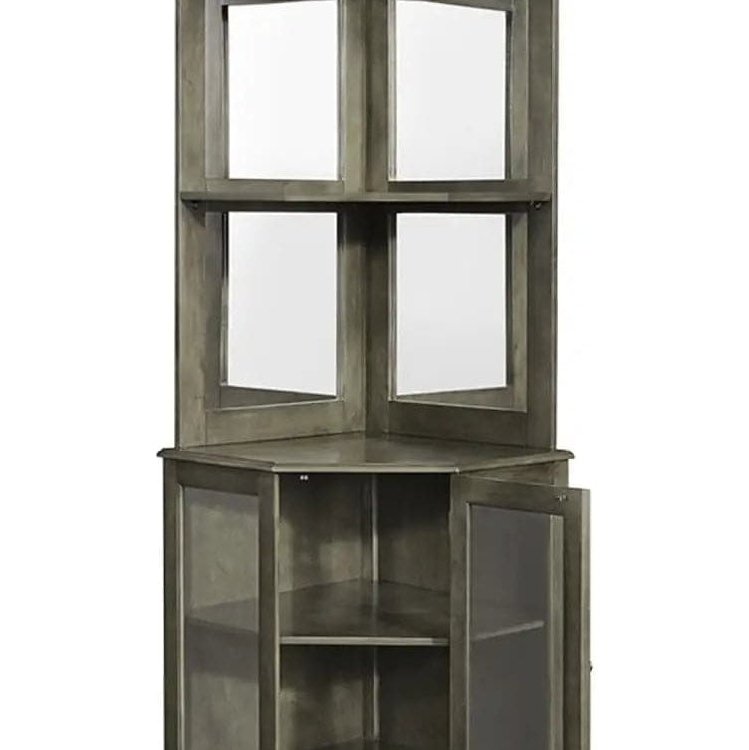 Ram Game Room Corner Bar Cabinet - English Tudor - Backyard Provider