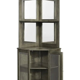 Ram Game Room Corner Bar Cabinet - English Tudor - Backyard Provider
