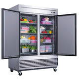 Chef AAA -Commercial 55" Reach-In Refrigerator Solid 2 Door 40 cu.ft. NSF - T55R