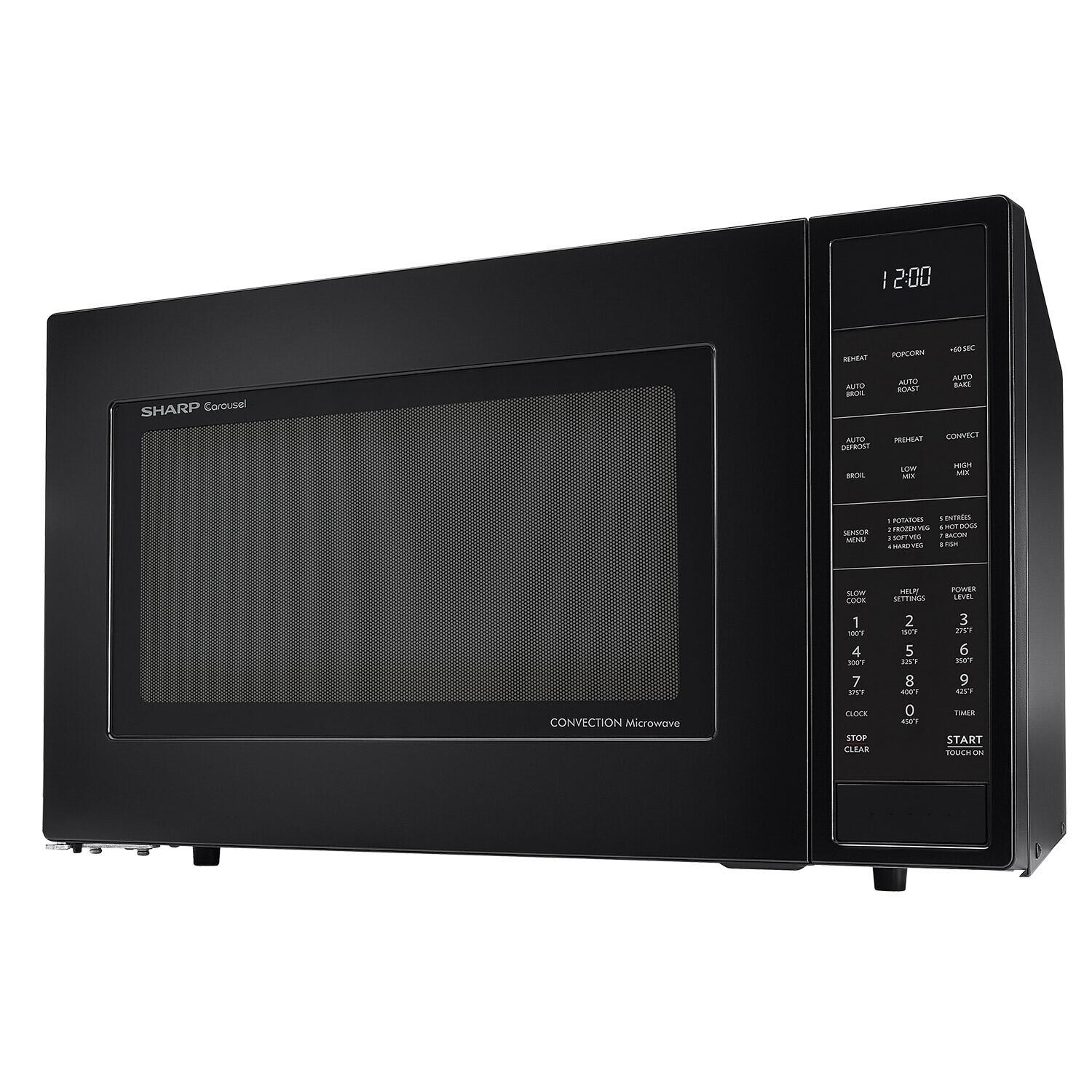 SHARP  1.5 cu. ft. 900W Sharp Matte Black Carousel Convection Microwave Oven - SMC1585BB-KT