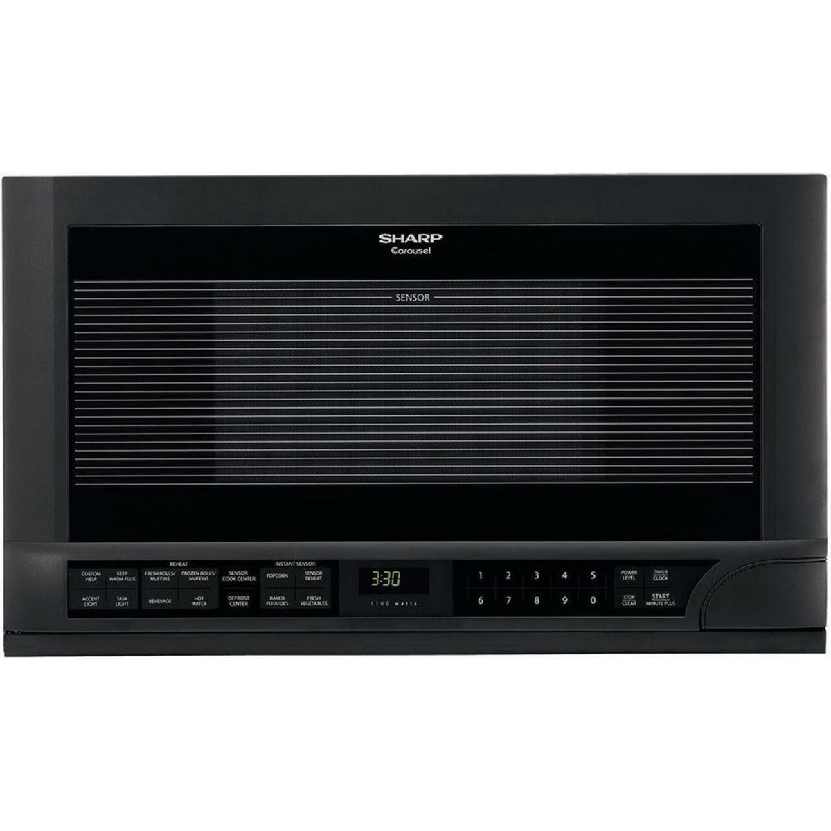 SHARP  1.5 cu. ft. 1100W Black Sharp Over-the-Counter Carousel Microwave Oven - R1210TY-KT