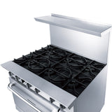 Chef AAA - Commercial 36" Oven Range Six Open Burner Natural Gas - TCR36-6B