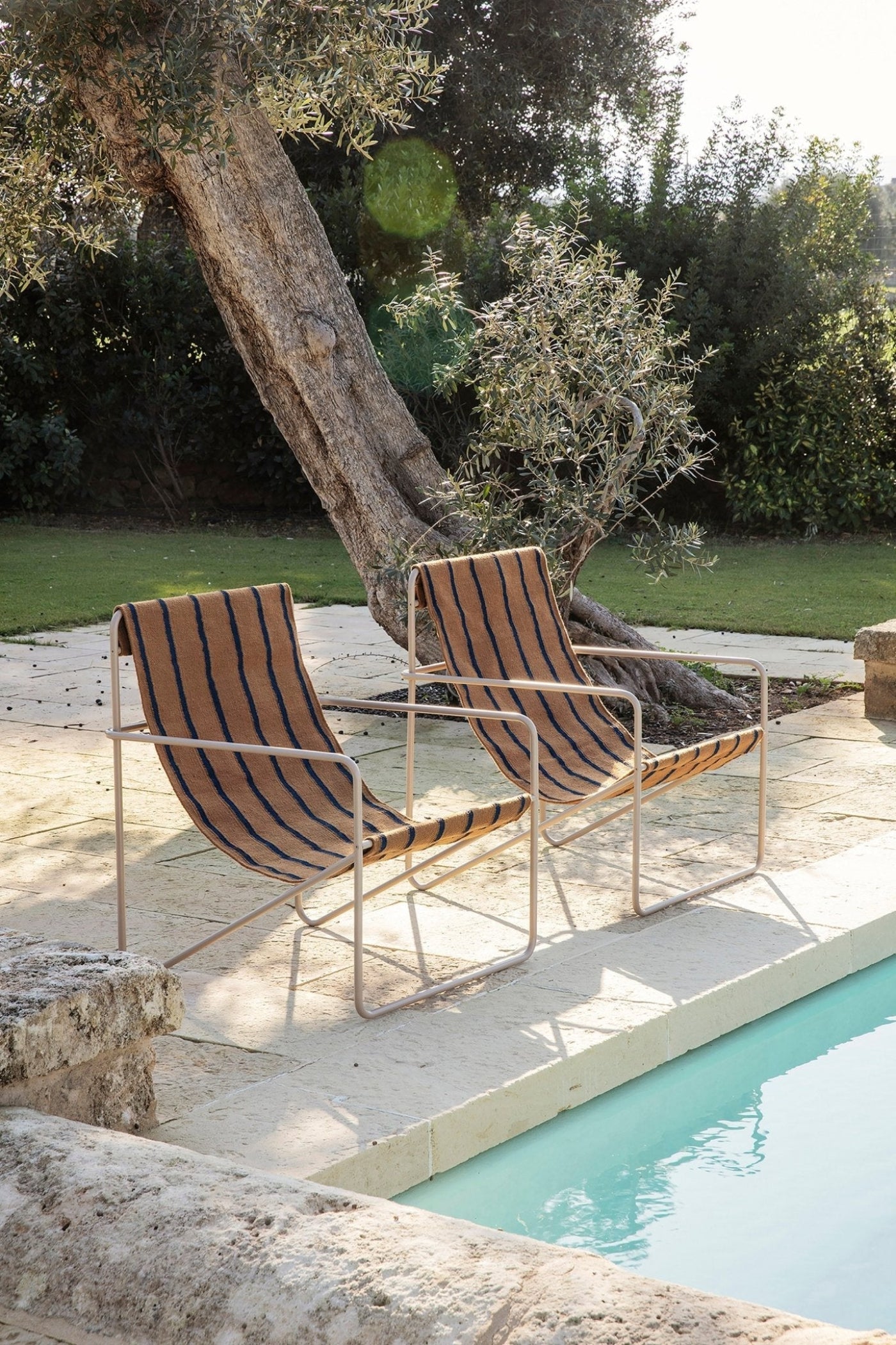 Ferm Living Desert Lounge Chair, Olive Frame - Set of 2