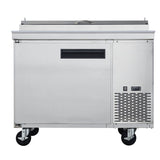 Chef AAA 44" Commercial Sandwich Prep Table Refrigerator 6 Pans 1 Door Stainless Steel 9.8 cu.ft. - TICL1-HC
