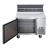 Chef AAA 44" Commercial Sandwich Prep Table Refrigerator 6 Pans 1 Door Stainless Steel 9.8 cu.ft. - TICL1-HC