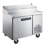 Chef AAA 44" Commercial Sandwich Prep Table Refrigerator 6 Pans 1 Door Stainless Steel 9.8 cu.ft. - TICL1-HC