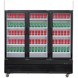 Chef AAA - Commercial 78" 3 Glass Door Refrigerator 69.43 cu.ft. - TSM69R