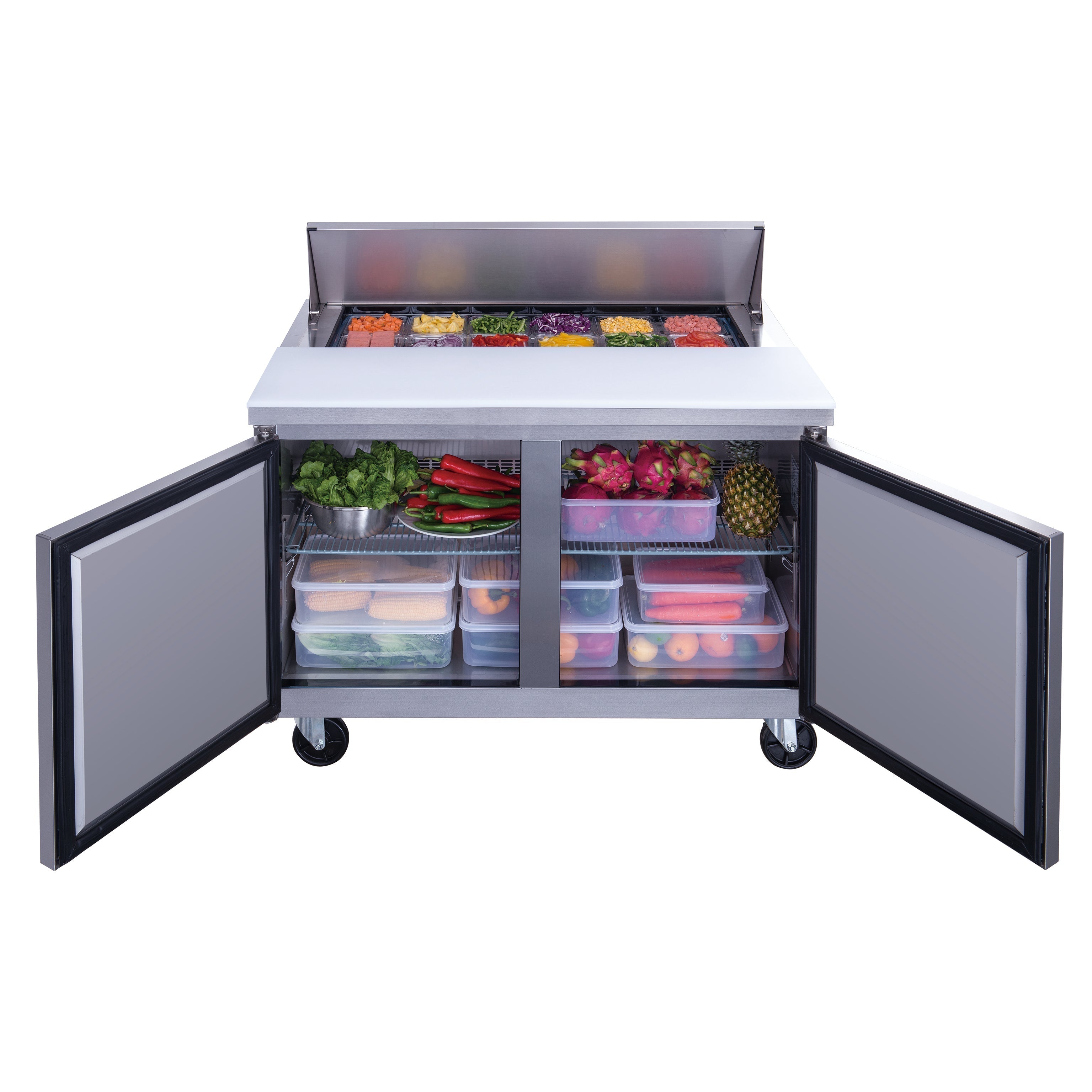 Chef AAA -  Commercial 48" 12 Pan Salad Sandwich Food Prep Table Refrigerator 11.4cu.ft. - TSP48