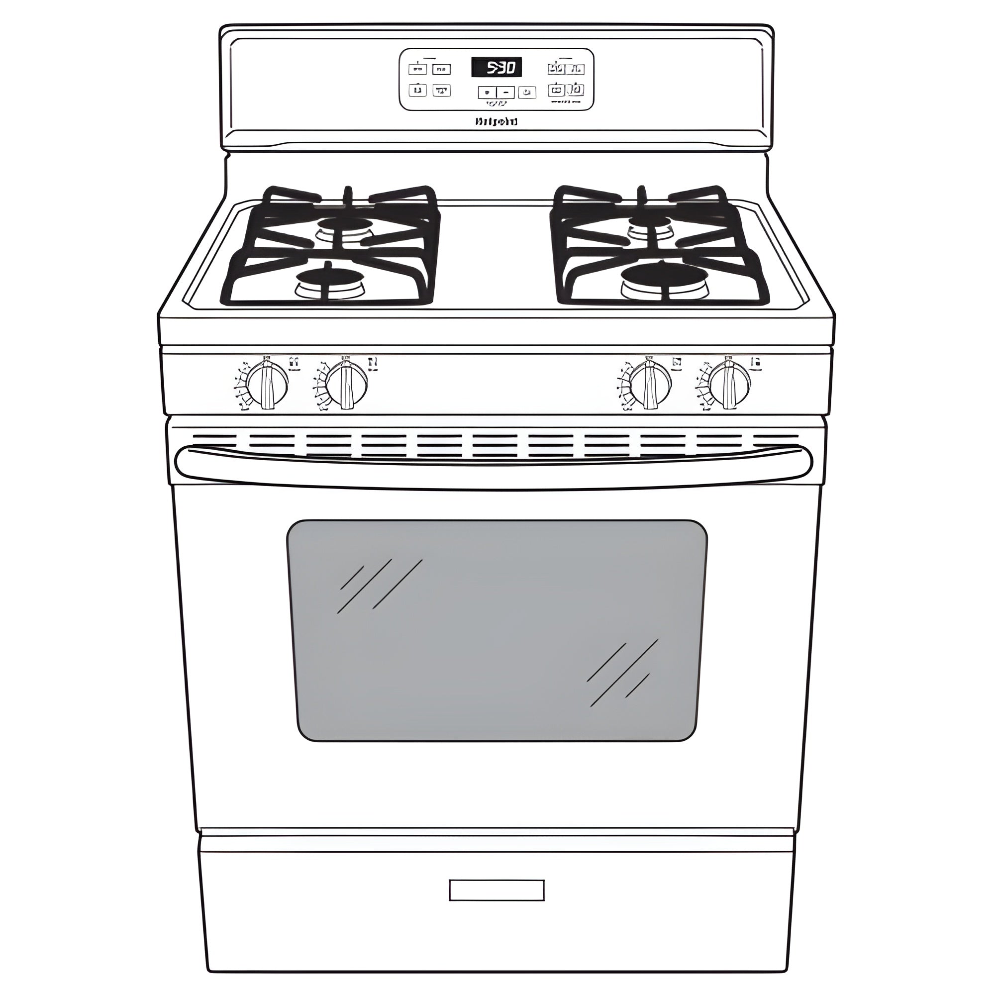HOTPOINT  30" Free-Standing Standard Clean Gas Range - RGBS400DMBB-KT