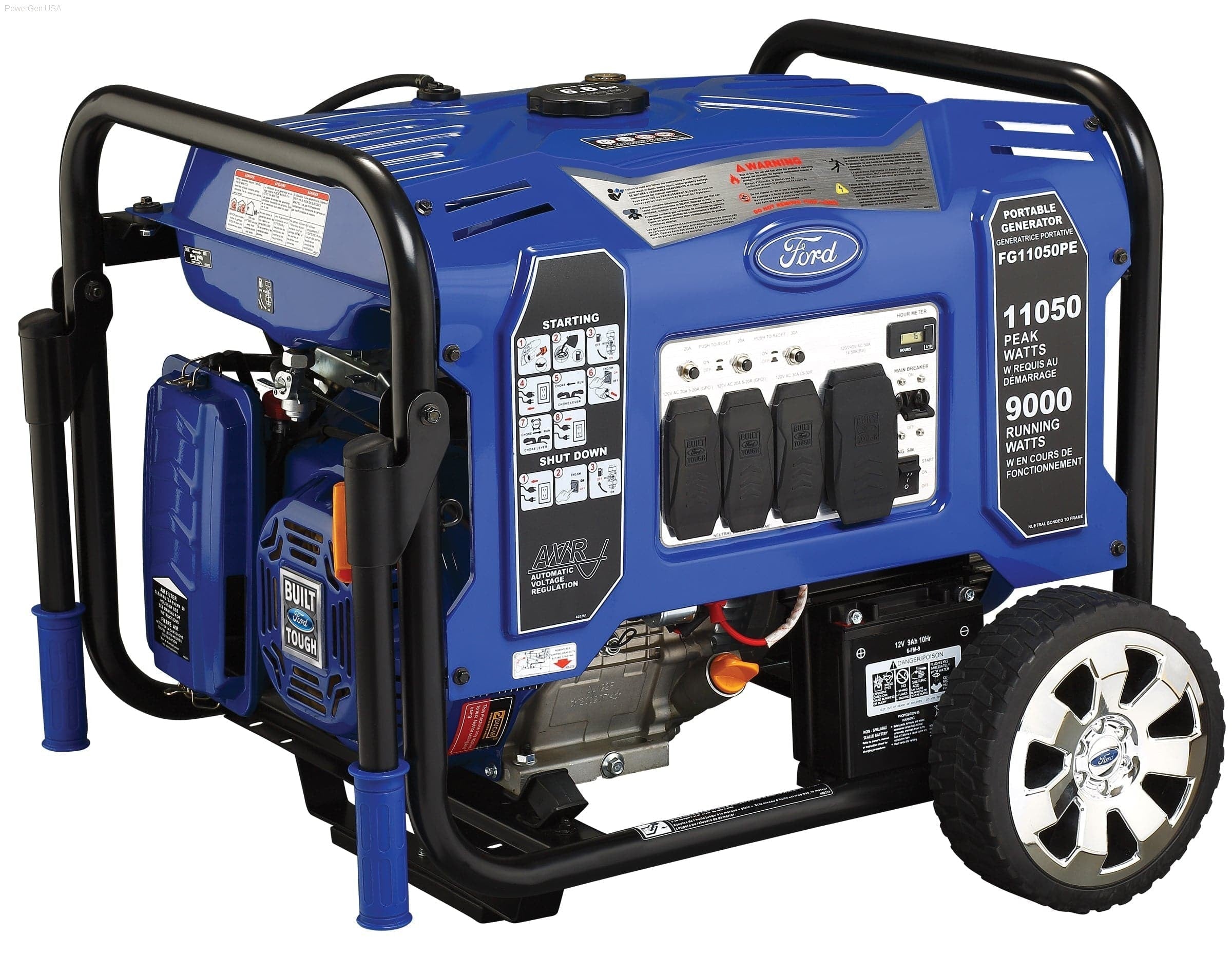 Ford-FG11050PE 11,050W Peak/9,000w Rated Portable Gas Powered Generator - PowerGen USA - FG11050PE