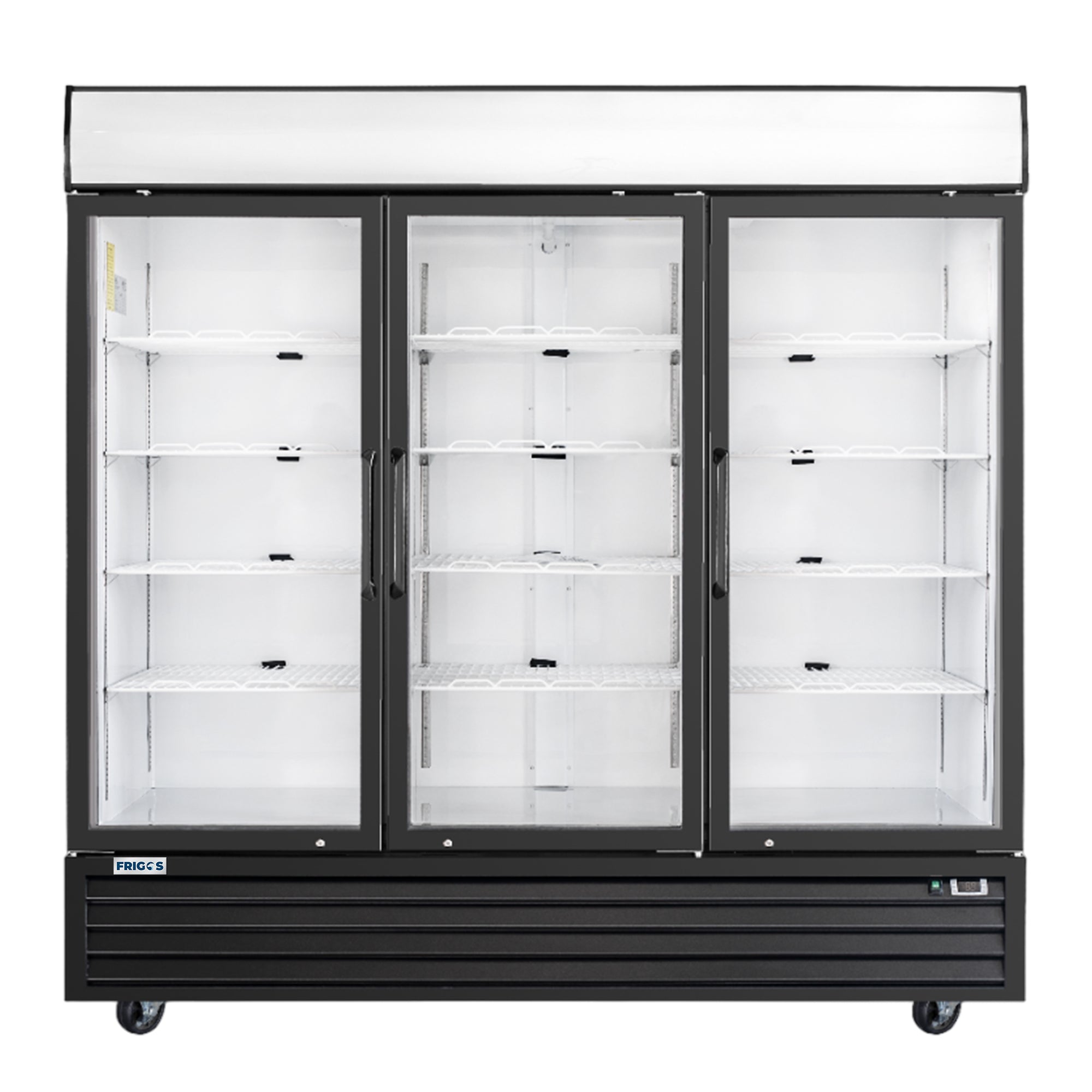 Frigos 80" Merchandising Refrigerator, 3 Glass Doors, LED Lighting - FG-MR-3D-G